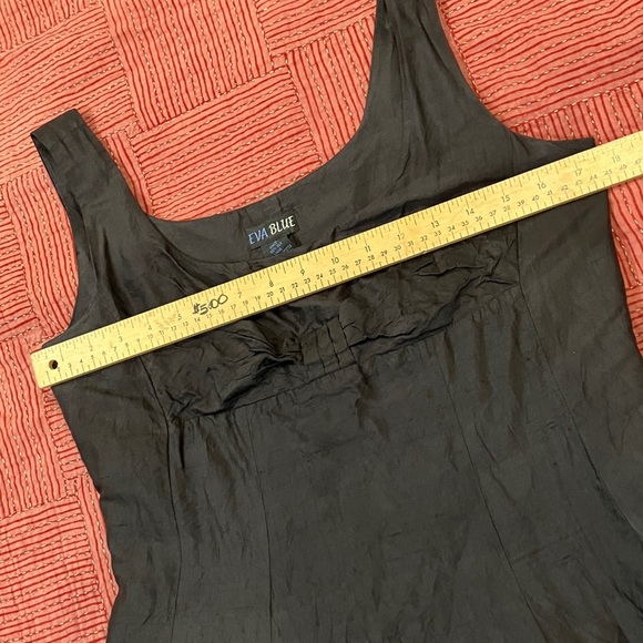 Black Silk size 6 “Eva Blue” brand Elegant Black Midi Dress - Picture 3 of 14